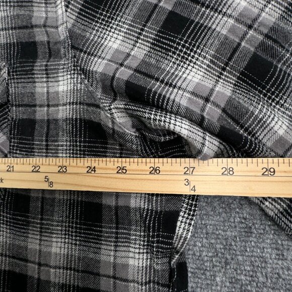 Wrangler Pearl Snap Flannel Shirt Long Sleeve Black Plaid 2XT Tall Cotton Adult - Picture 6 of 13